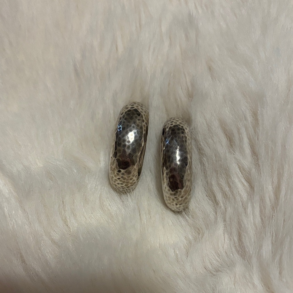 Silpada Textured Silver Hoop Earrings